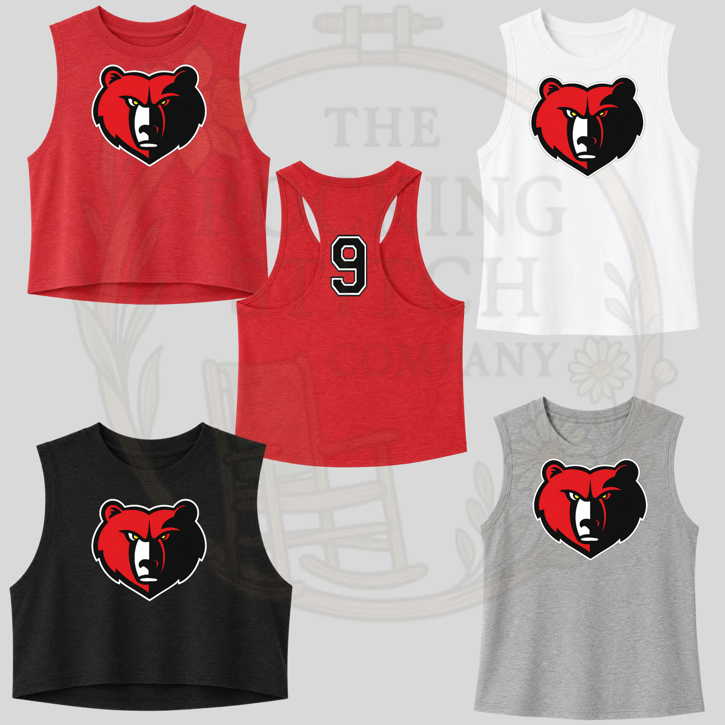 Brooks Bears Logo Bella Canvas Cropped Tank