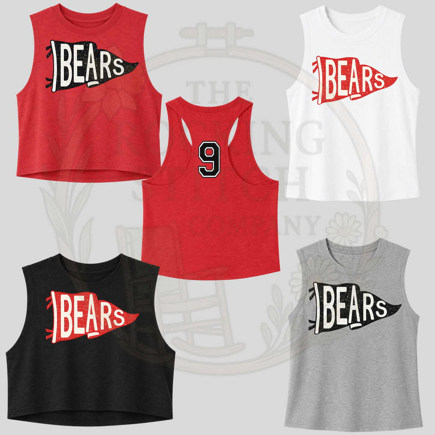 Bears Pennant Bella Canvas Cropped Tank