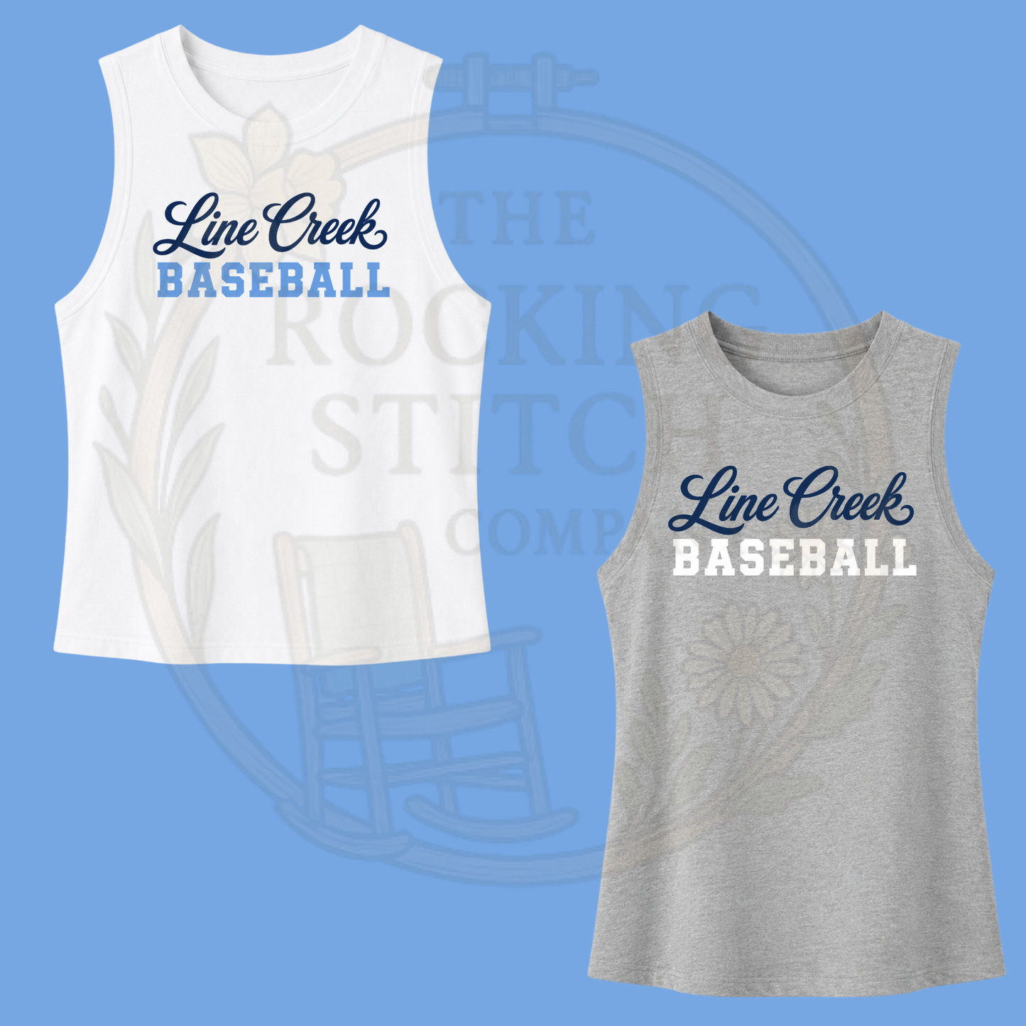 Line Creek Baseball Bella Canvas Cropped Tank