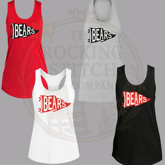 Bears Pennant Bella Canvas Racerback Tank