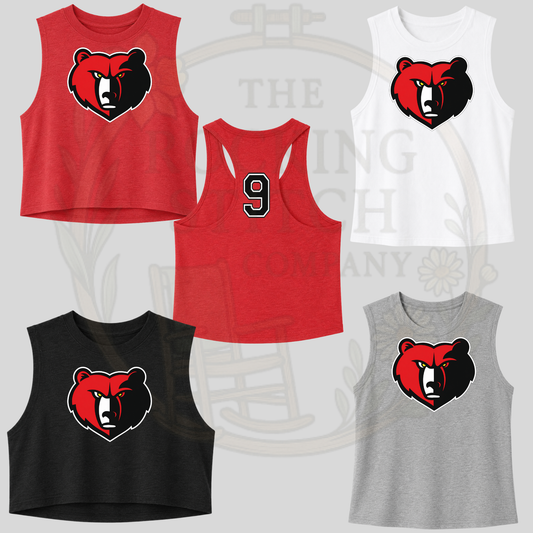 Brooks Bears Logo Bella Canvas Cropped Tank