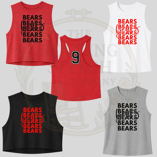 Stacked Bears Bella Canvas Cropped Tank