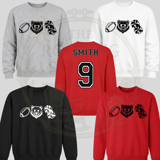Football, Bear, PomPom Crewneck