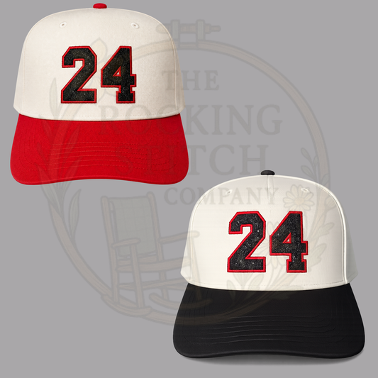 Glitter Number Embroidered Hat