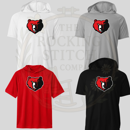 Brooks Bears Logo Drifit Short Sleeve Hoodie