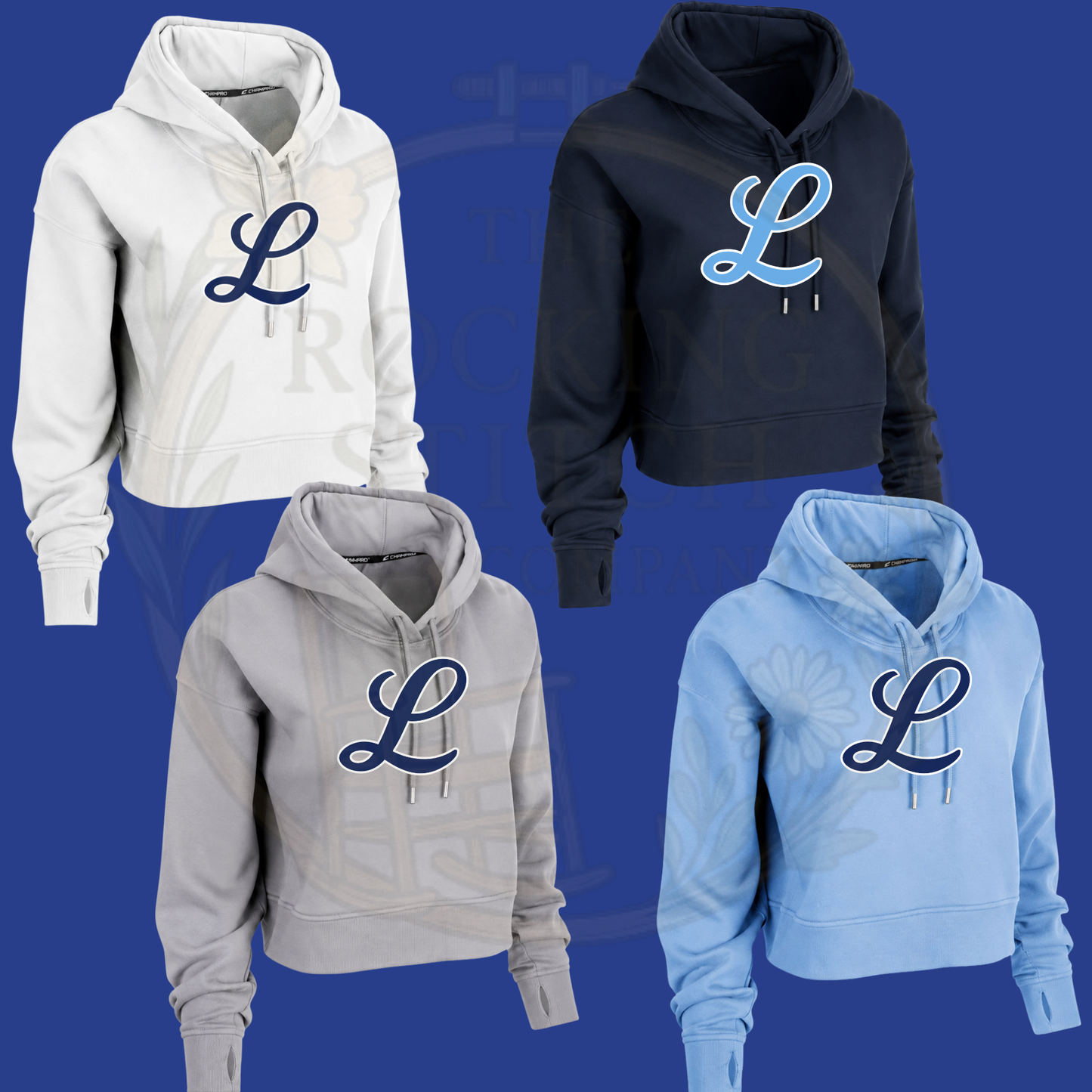 L Script Crop Hoodie