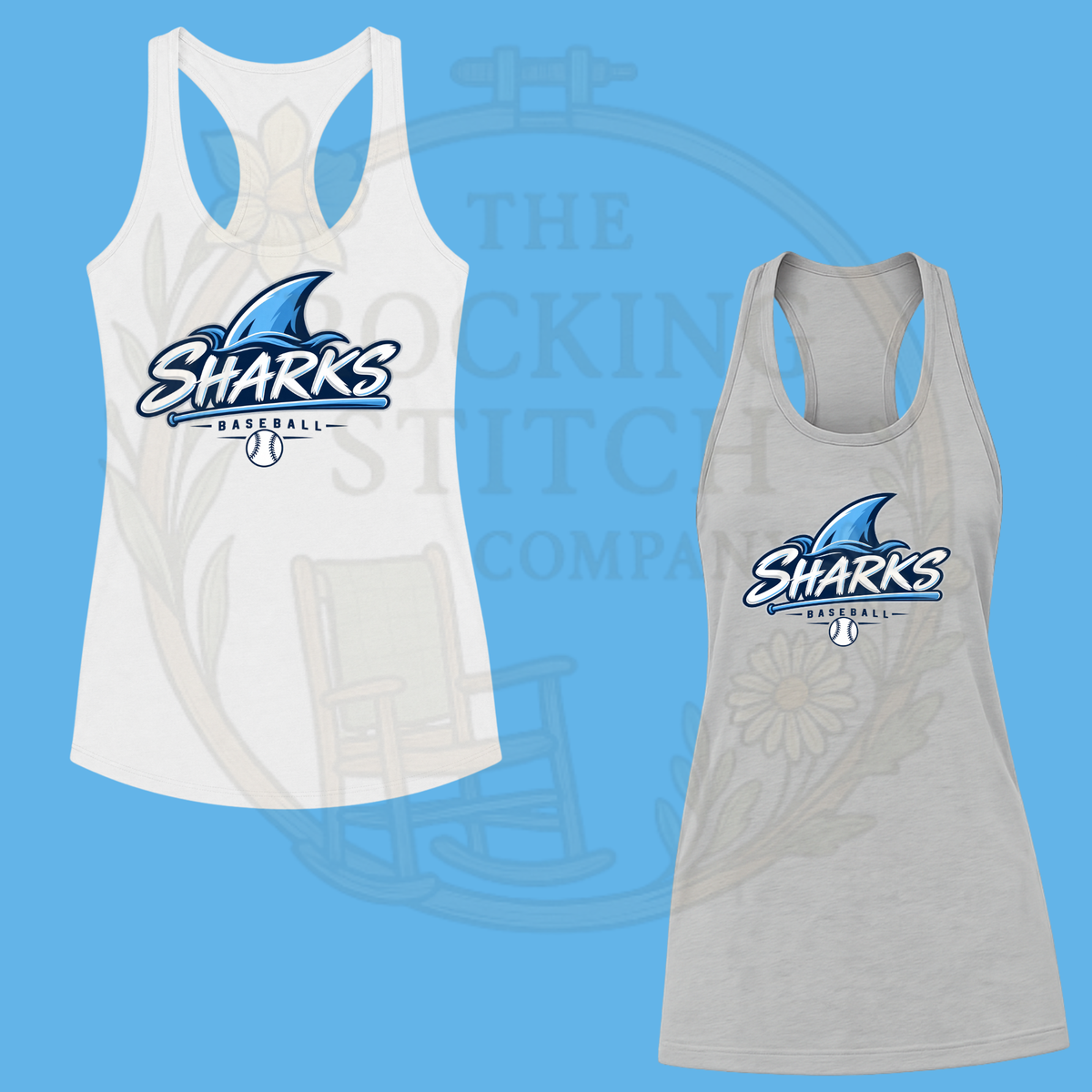 Sharks Baseball Bella Canvas Racerback Tank