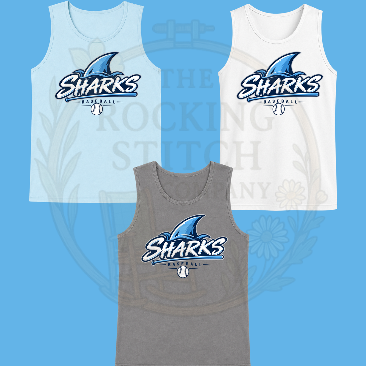 Sharks Baseball Comfort Colors-Tank