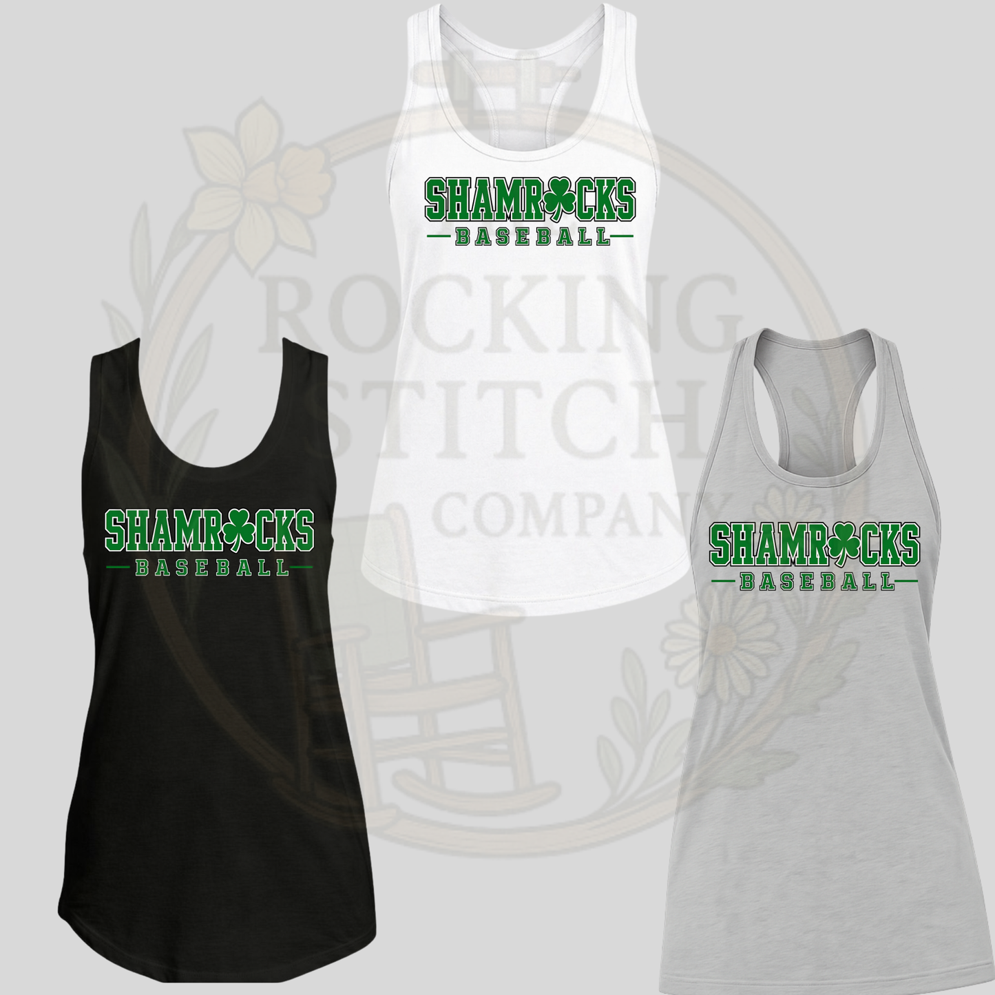 Shamrocks Baseball Bella Canvas Racerback Tank
