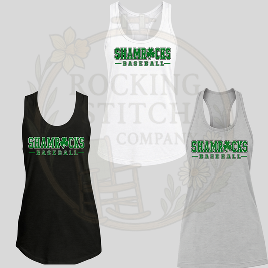 Shamrocks Baseball Bella Canvas Racerback Tank