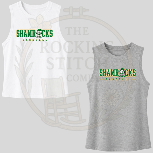 Shamrocks Drip Baseball Bella Canvas Cropped Tank