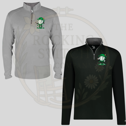 Drip Badger Sport Drifit Quarter zip Pullover- Long Sleeve