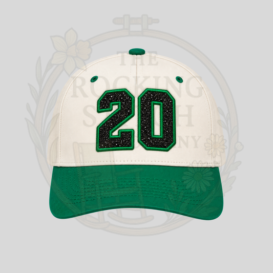 Glitter Number Embroidered Hat