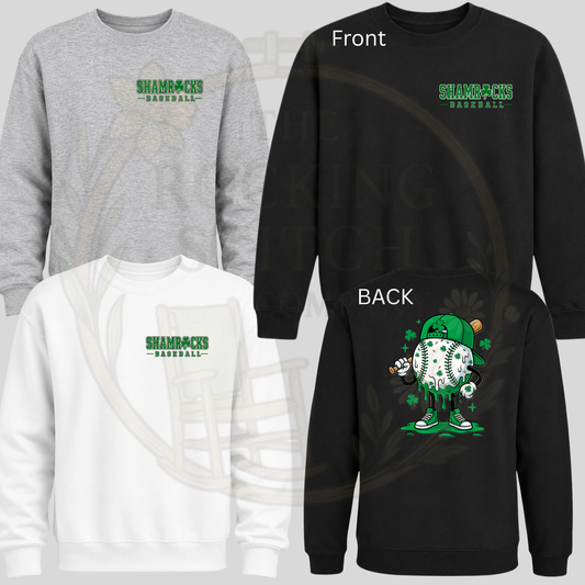 Drip Baseball with Front Logo Crewneck