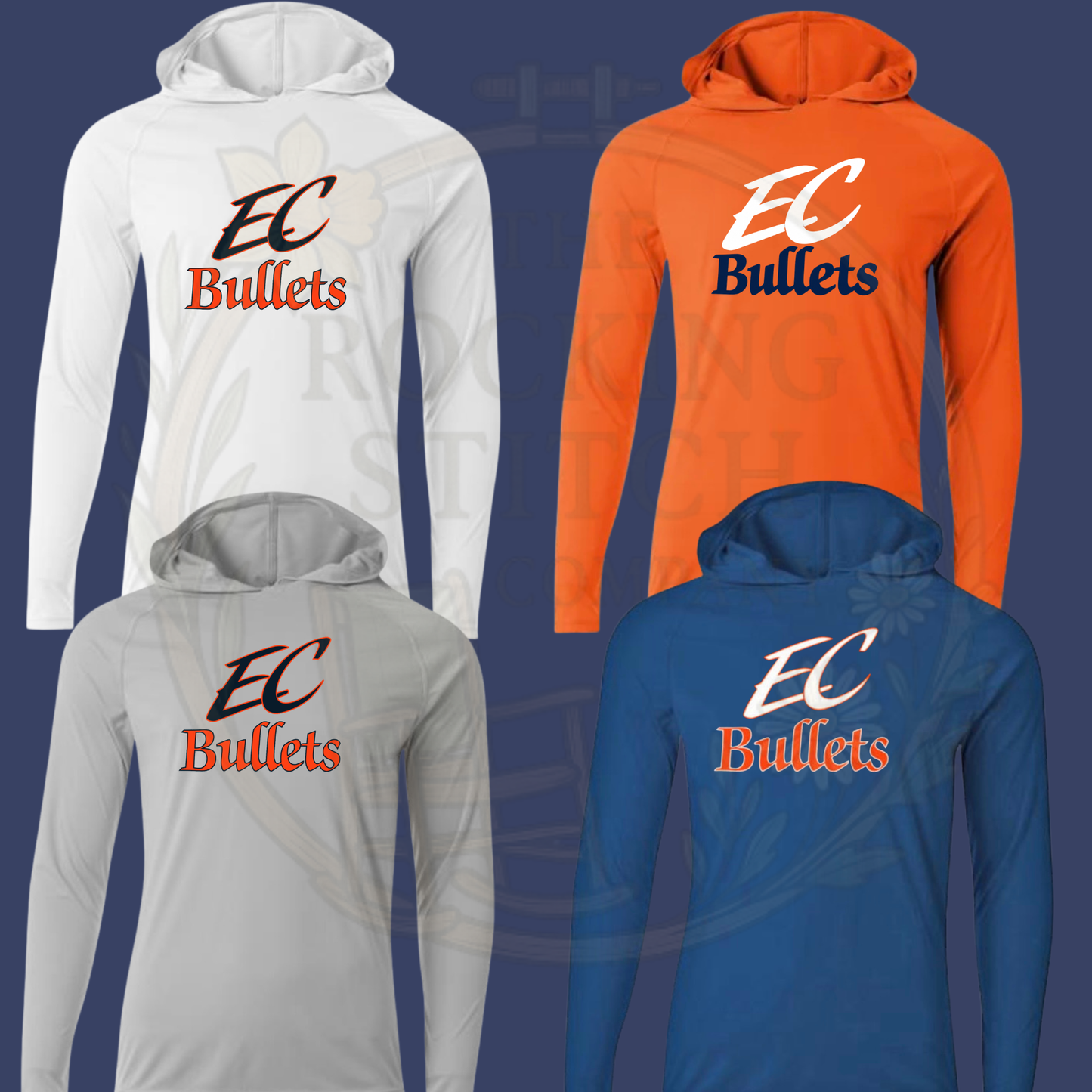 EC Bullets Logo Drifit Long Sleeve Hoodie
