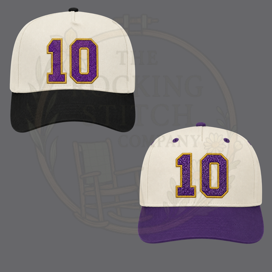 Glitter Number Embroidered Hat