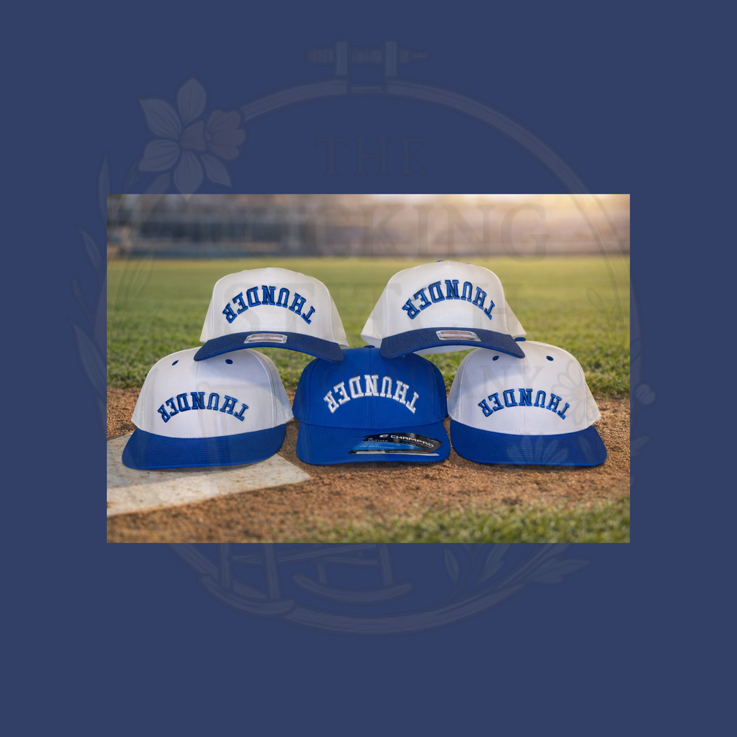 Upside down Thunder Embroidered Puff Hat