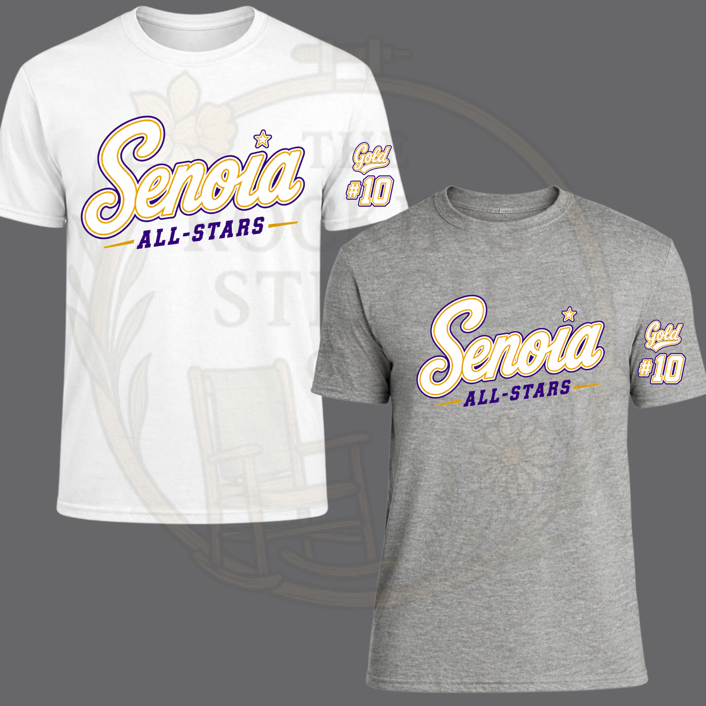 Senoia 6U Gold Cotton Tee with sleeve logo