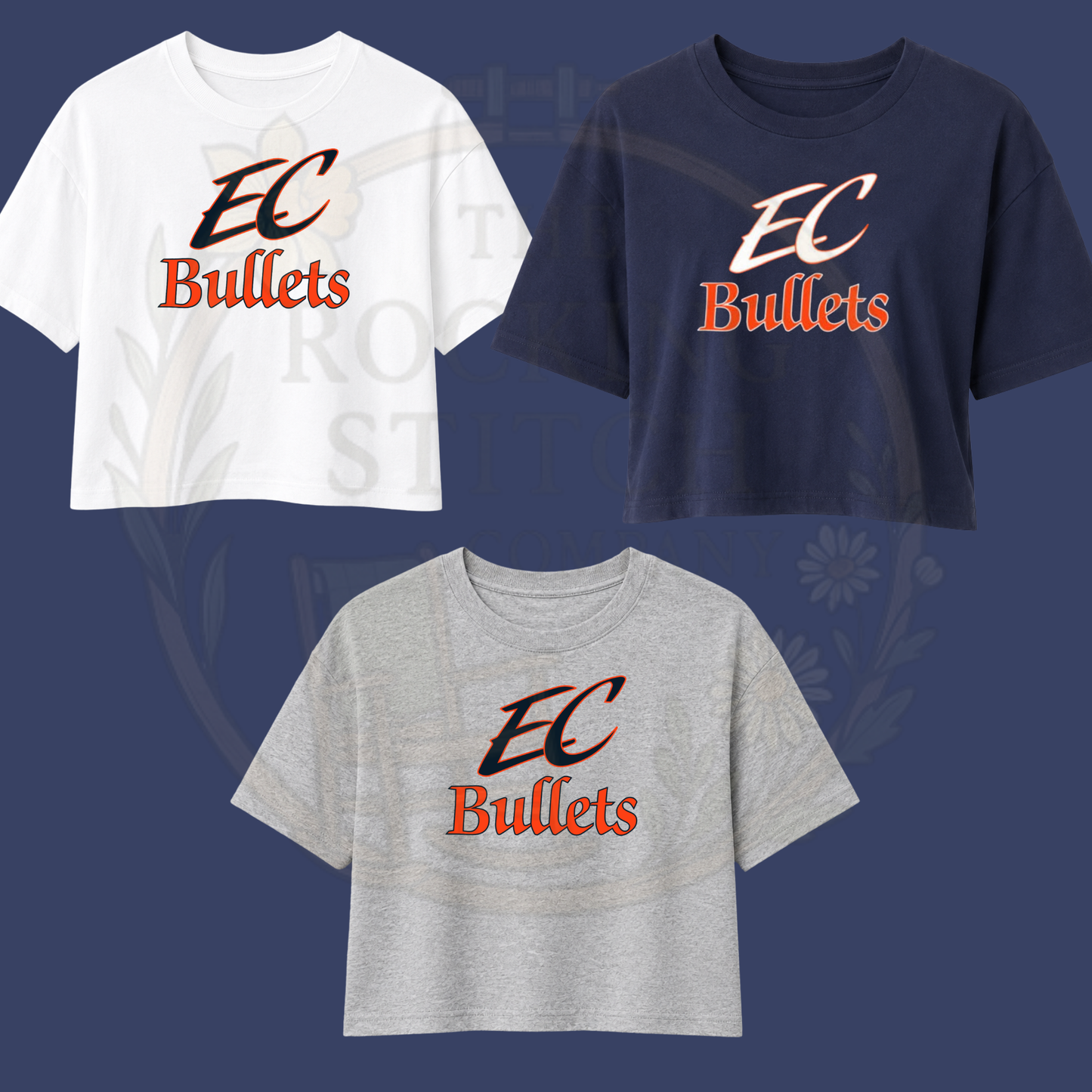 EC Bullets Logo Bella Canvas Cropped Tee