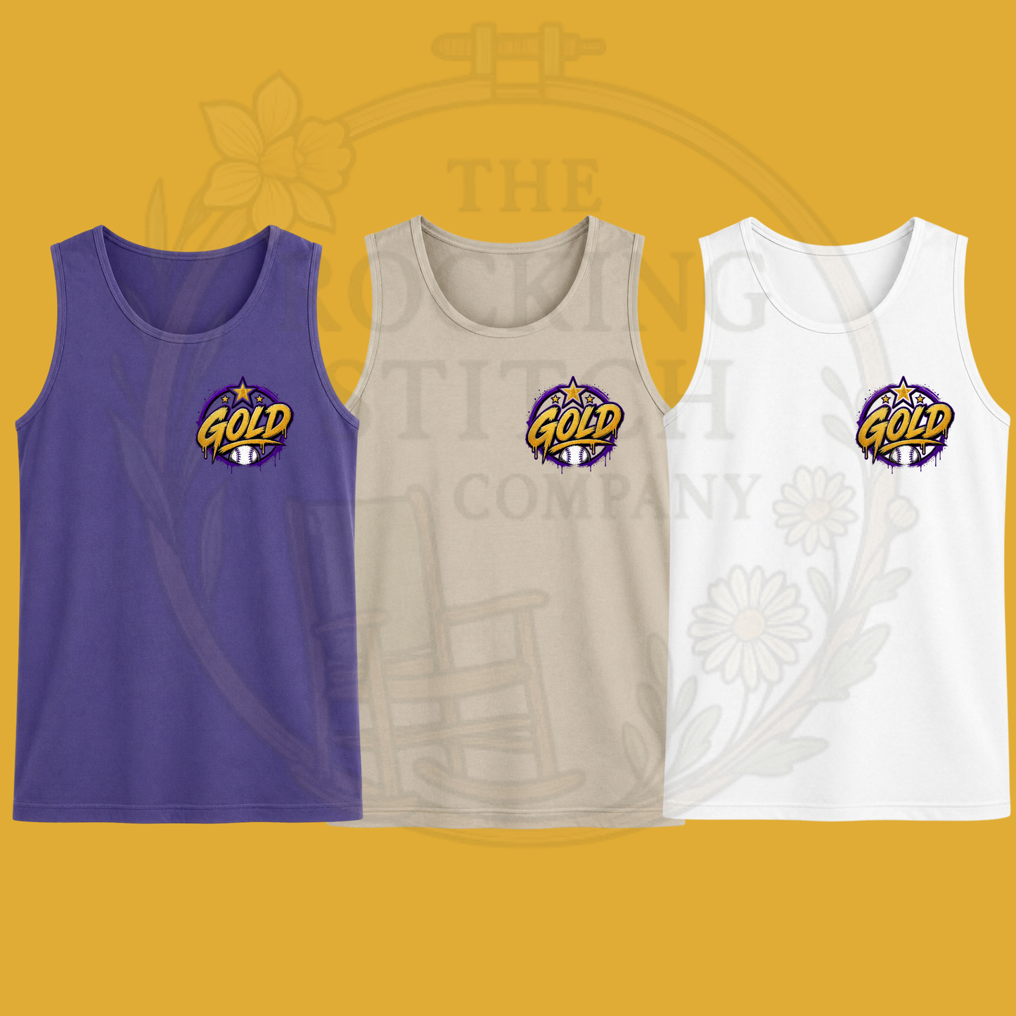Gold All Stars Comfort Colors Tank