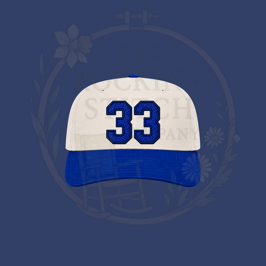 Glitter Number Embroidered Hat