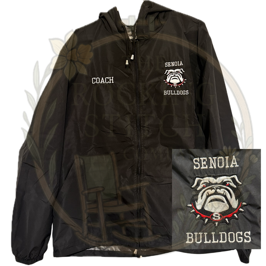 Senoia Bulldogs Embroidered Windbreaker
