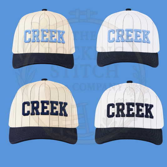 Pinstripe Puff Embroidered Hat