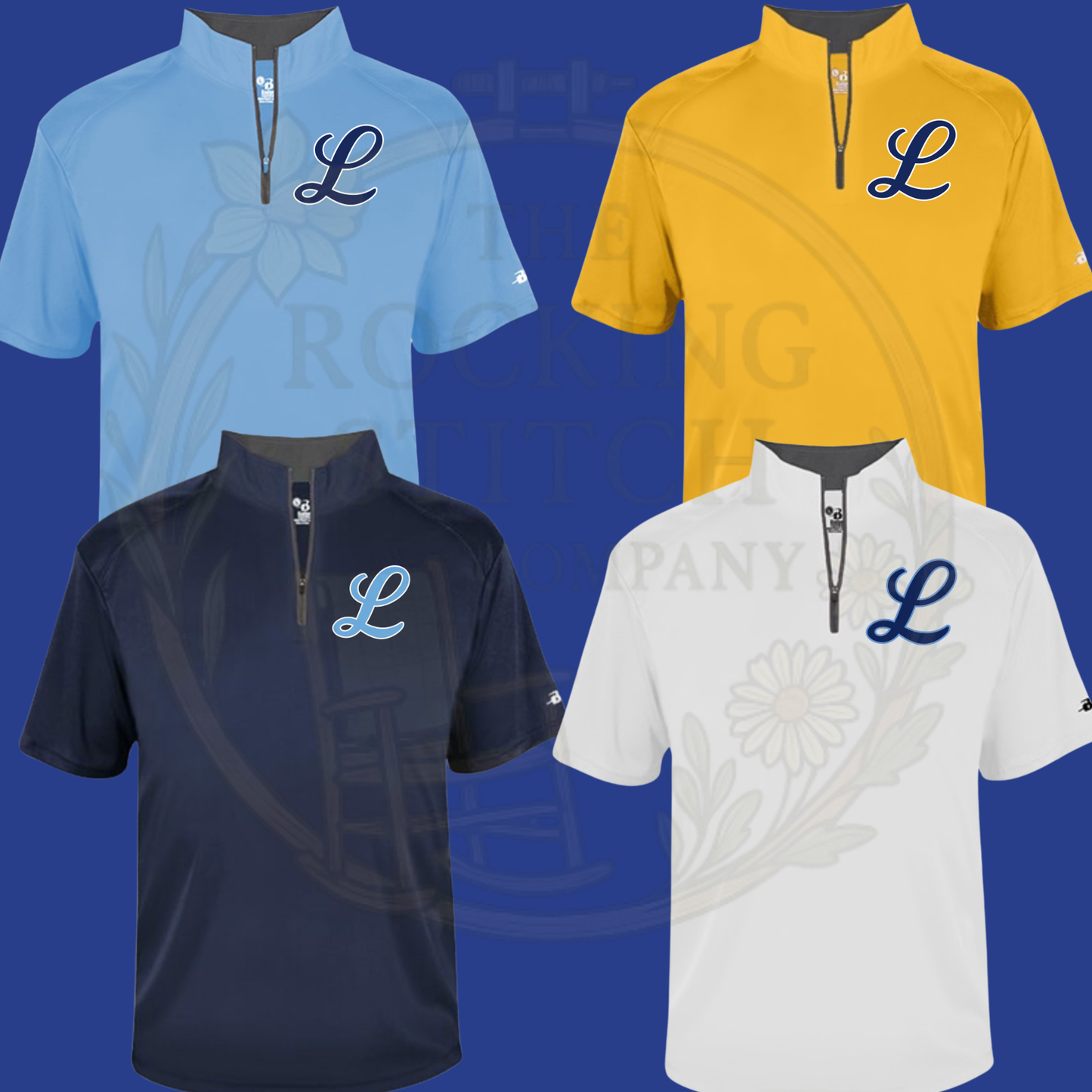 L Script Badger Sport Drifit Quarter zip Pullover