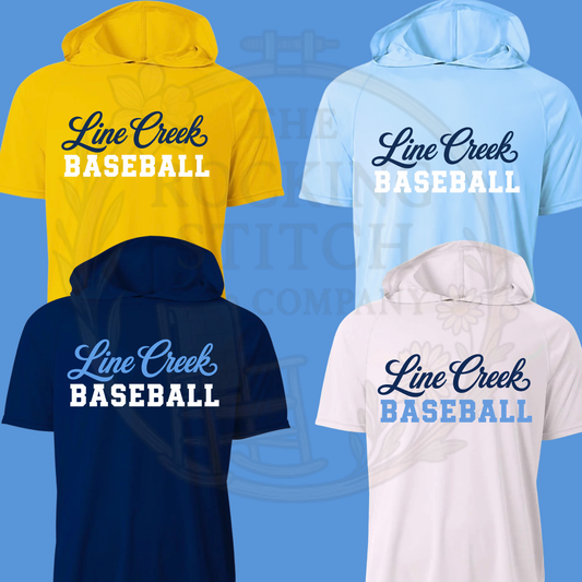 Line Creek Baseball Drifit Short Sleeve Hoodie
